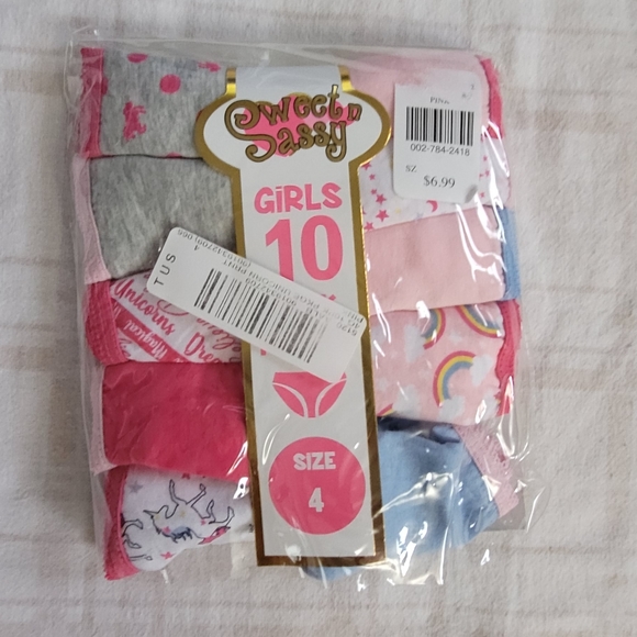Sweet n sassy. 10 pack unicorn print. Pink size for - Picture 2 of 3